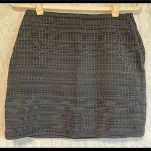H&M Black Textured A-Line Mini Skirt